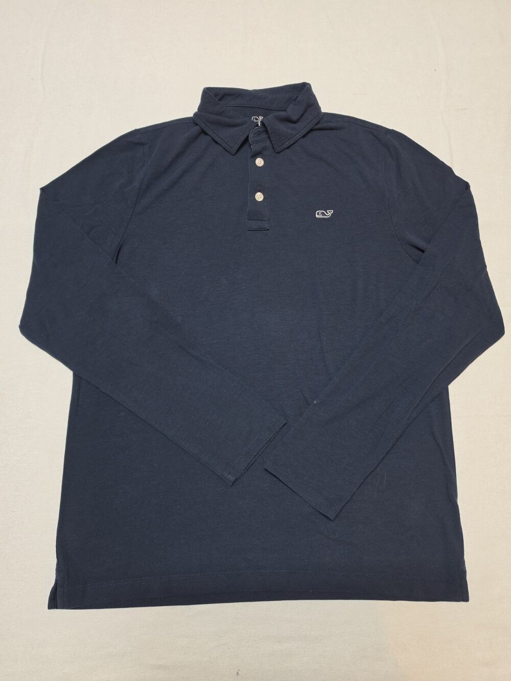 Vineyard Vines Edgartown Polo Long Sleeve Shirt Mens XL Navy Blue Pima Blend